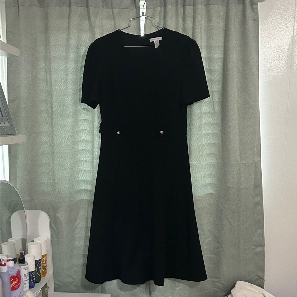 London Times Classic Black Midi Dress